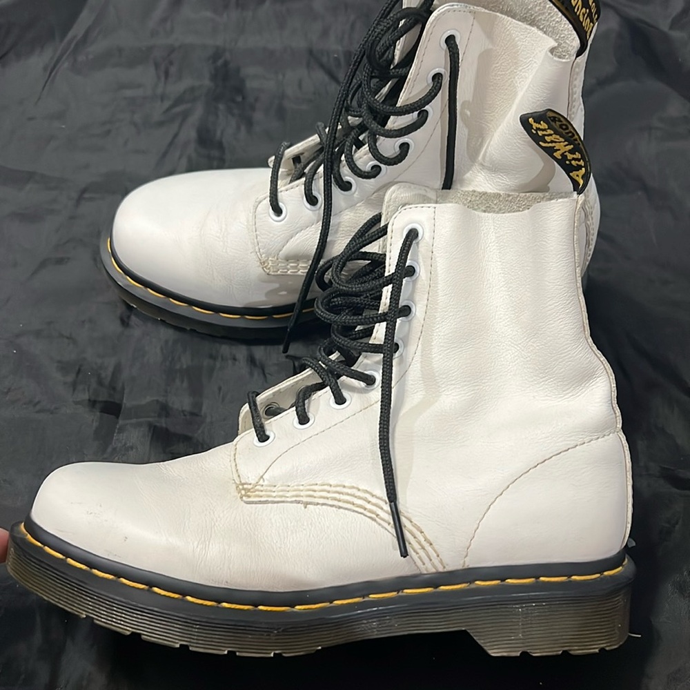 White Dr. Martens 1460 Boots